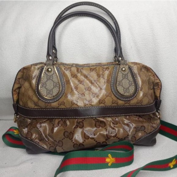Authentic Gucci GG Monogram Supreme Mixed Crystal Boston Doctor Satchel Bag - Picture 4 of 11
